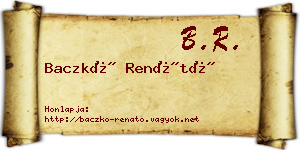 Baczkó Renátó névjegykártya
